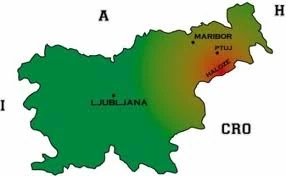 Location of Haloze hills (Painted red)