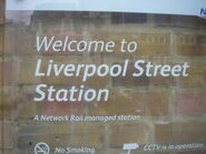 Liverpool Street Station sign in London