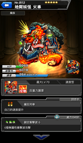 No 802 地獄妖怪火車 怪物彈珠維基 Fandom