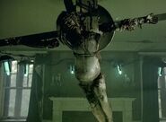 His reconstruction of the body of Christ.