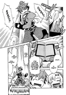 Yuu uses Magic Spell Regeneration, which requires a giant pen to write in the Grimoire.