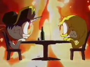 Their respective eyes set ablaze before their card game.