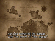 Pangaea after breaking up, crudely drawn in Monster Rancher 2