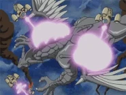 A Stone Dragon being attacked by humans.