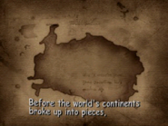 The map of Pangaea, crudely drawn in Monster Rancher 1