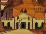 A Dragon statue guards the entrance