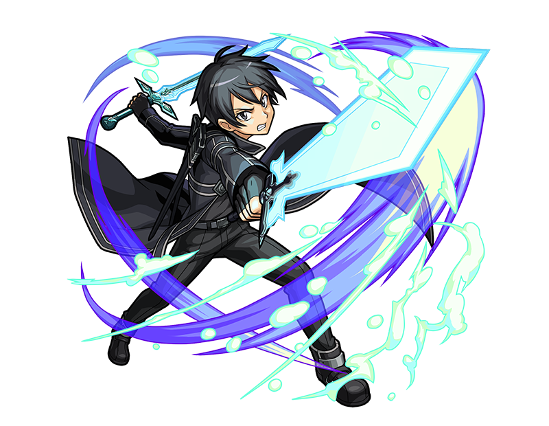 Drew this design for Kirito with a background displaying Eugeo's final  words. It's based on an original illustration from Monster Strike, which  recently collaborated with SAO. : r/swordartonline