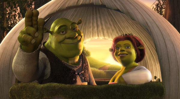 shrek and fiona wedding kiss