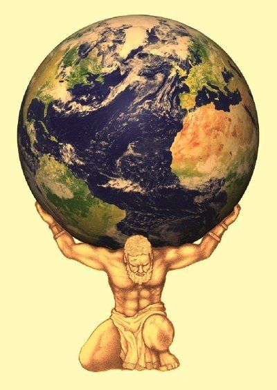 atlas holding up the world drawing