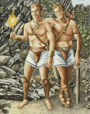 Epimetheus, right, with his brother Prometheus.