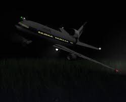 A ghost plane flying at night