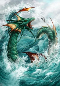 A sea serpent in the waves