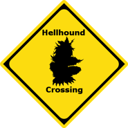 Hellhound Crossing Sign