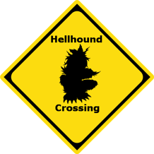 Hellhound Crossing Sign