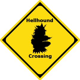 Hellhound Crossing Sign