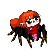 Cardinal jumping spider arachne chibi
