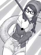 Tom-boy Lizardman censored