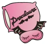 Draculaura Pillow Logo.