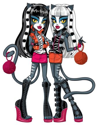 monster high meowlody and purrsephone dolls