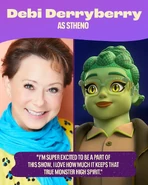 Debi Derryberry announced as Stheno. Note: the photo of "Stheno" is actually her twin sister.