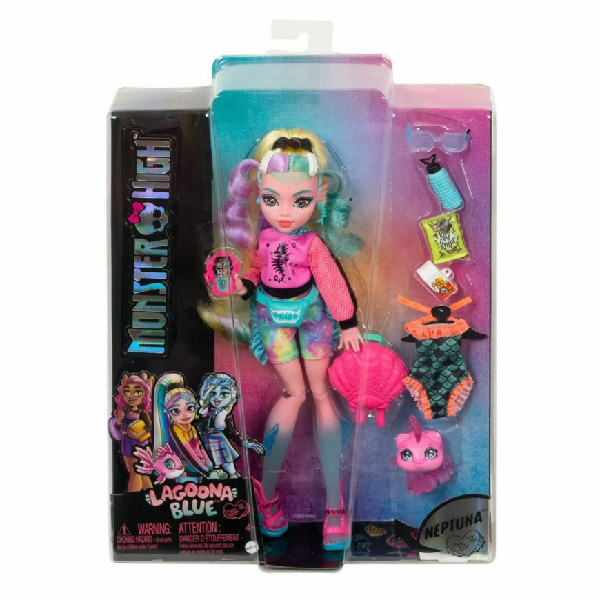  Monster High Doll, Lagoona Blue Spa Day Set with Wear