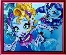 Kelpie swimming with her sister, Ebbie.