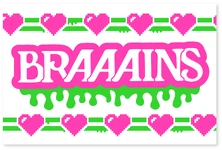 "BRAAAINS" Ramen Noodles Decal from Neon Frights