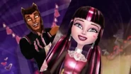 Draculaura & Clawd running for their love to get a hug for a date.