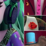 A social media promotional image for "The Monster Way", featuring cropped previews of Twyla's, Clawd's, Manny's, and Kuma's prom outfits