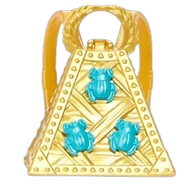 Scarabs on Cleo’s bag.