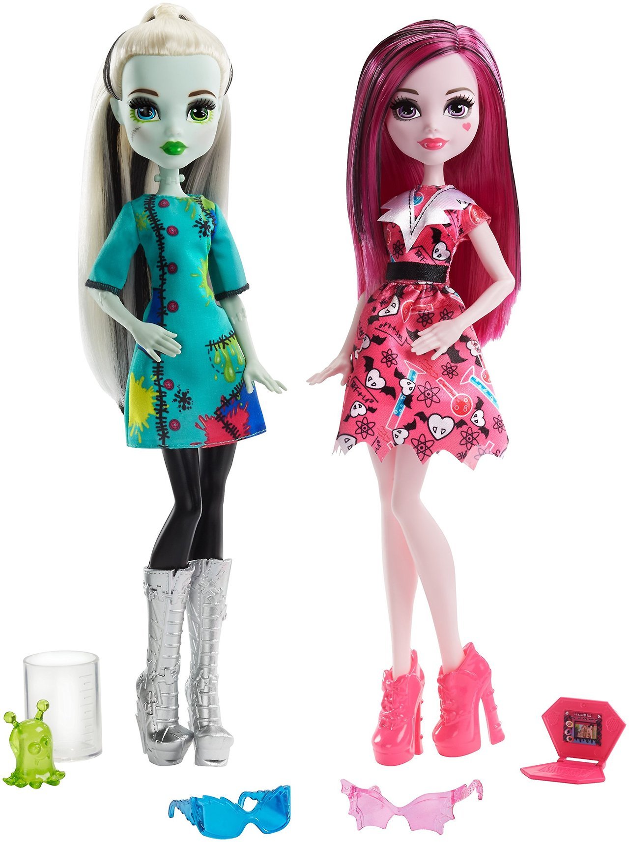  Monster High Frankie Stein Fashion Doll with Blue & Black  Streaked Hair, Signature Look, Accessories & Pet : Toys & Games