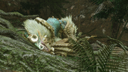 A sleeping Zinogre in the Flooded Forest