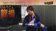 Kimoto Ryuonore (木本龍己氏), Director of Monster Hunter Frontier G, holding a Tonfa