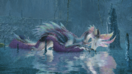 A Mizutsune cleaning its claw