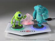 Sulley and Mike figures and Monsters University Playset Piece on the Infinity Base