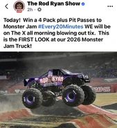 The concept art for the 2026 design, circa November 2025, via The Rod Ryan Show's FaceBook page.