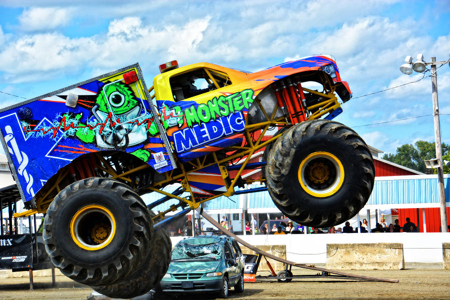 Monster Medic was a custom Dodge ambulance monster truck driven by Rich Bla...