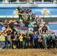 Randy on top of Grave Digger.