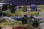 Batman winning racing over Grave Digger at World Finals 8, March 2007