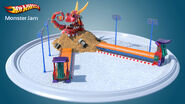 A concept for the Dragon Blast Playset, featuring two launch pads, and the cancelled red Dragon with alternate horns.