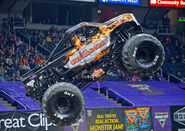 Just Get Er Done II competing in the Monster Jam Arena Championship Series, circa 2020.