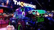 Grave Digger in THQ Nordic's booth at E3 2019, promoting Monster Jam Steel Titans