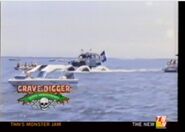 Grave Digger 2 and Dennis Anderson crossing the Currituck Sound in a World Record attempt in 1994.