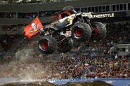 Pirate's Curse running the Tampa Bay Buccaneers flag.
