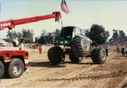 Towing Grave Digger.
