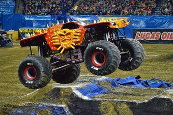 red max d monster truck toy
