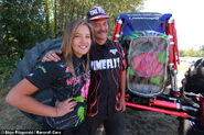 With her father, Kelvin Ramer.