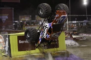 Nitro Circus performing a backflip during the freestyle competition at Monster Jam World Finals XII.