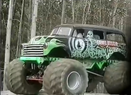Driving Grave Digger 9 during testing in 1999.