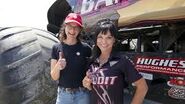 Dawn Creten with a fan.